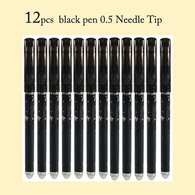 12 gab. Izdzēšama gēla pildspalva zila melna sarkana tinte 0,5 0,38 mm mazgājams rokturis lodīšu pildspalvas adatas uzgaļa skolēns skices rakstīšanai