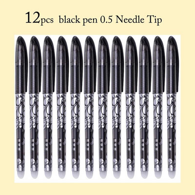 12 gab. Izdzēšama gēla pildspalva zila melna sarkana tinte 0,5 0,38 mm mazgājams rokturis lodīšu pildspalvas adatas uzgaļa skolēns skices rakstīšanai