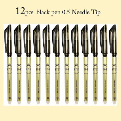 12 gab. Izdzēšama gēla pildspalva zila melna sarkana tinte 0,5 0,38 mm mazgājams rokturis lodīšu pildspalvas adatas uzgaļa skolēns skices rakstīšanai