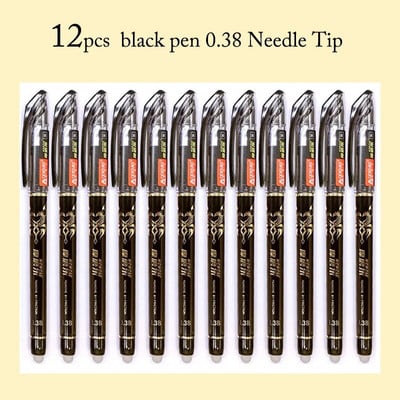 12 gab. Izdzēšama gēla pildspalva zila melna sarkana tinte 0,5 0,38 mm mazgājams rokturis lodīšu pildspalvas adatas uzgaļa skolēns skices rakstīšanai