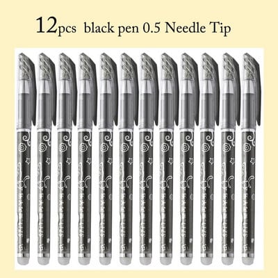 12 gab. Izdzēšama gēla pildspalva zila melna sarkana tinte 0,5 0,38 mm mazgājams rokturis lodīšu pildspalvas adatas uzgaļa skolēns skices rakstīšanai