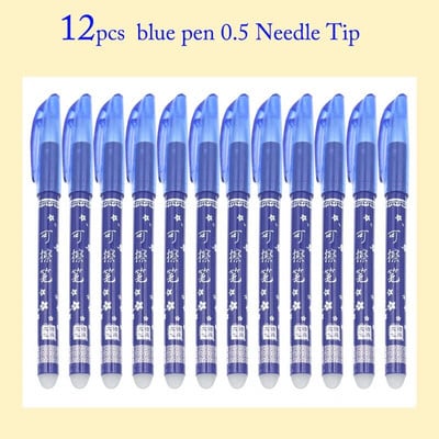 12 gab. Izdzēšama gēla pildspalva zila melna sarkana tinte 0,5 0,38 mm mazgājams rokturis lodīšu pildspalvas adatas uzgaļa skolēns skices rakstīšanai