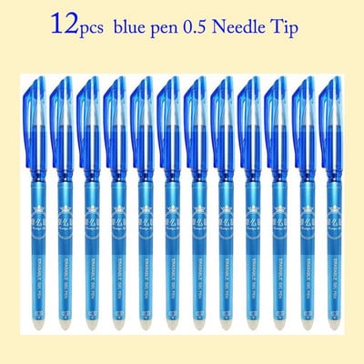 12 gab. Izdzēšama gēla pildspalva zila melna sarkana tinte 0,5 0,38 mm mazgājams rokturis lodīšu pildspalvas adatas uzgaļa skolēns skices rakstīšanai