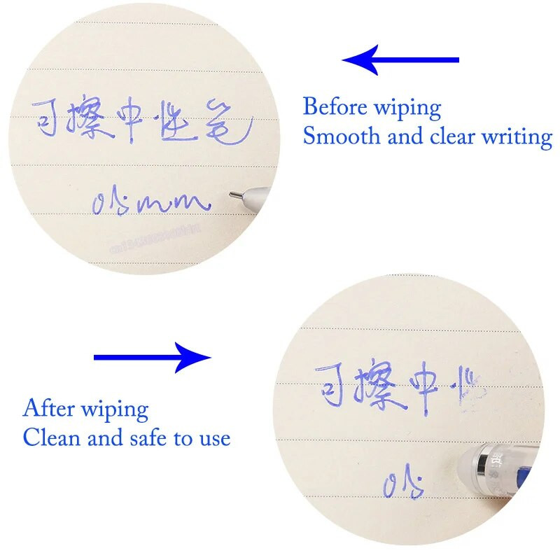 12 gab. Izdzēšama gēla pildspalva zila melna sarkana tinte 0,5 0,38 mm mazgājams rokturis lodīšu pildspalvas adatas uzgaļa skolēns skices rakstīšanai