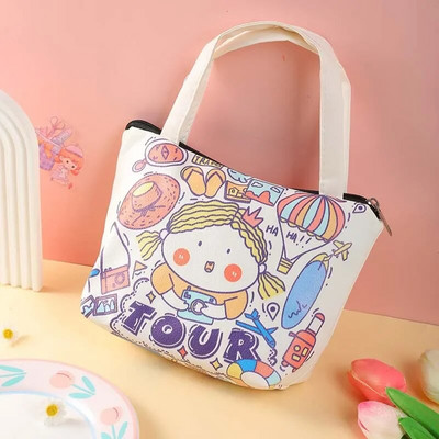 Geantă de umăr pentru fete Kawaii Poșetă portabilă din piele Geantă de depozitare Geantă Tutorial Geantă de cumpărături Geantă de umăr pentru femei Geantă de școală