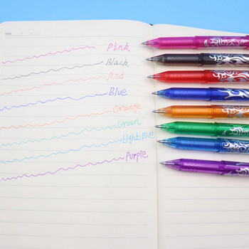 8 бр./компл. 8 цветни изтриваеми гел химикалки 0,5 mm Kawaii химикалки Химикалки Писане за студенти Миеща се пръчка Инструменти за рисуване Офис Училищни канцеларски материали