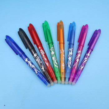 8 бр./компл. 8 цветни изтриваеми гел химикалки 0,5 mm Kawaii химикалки Химикалки Писане за студенти Миеща се пръчка Инструменти за рисуване Офис Училищни канцеларски материали