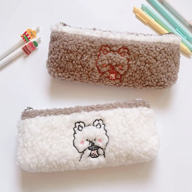 Koreja Kancelejas preces Plīša zīmuļu futrālis Kvalitatīvi skolas piederumi Skolas Penāļi Jauki zīmuļu kastīte Pencils Pencil Bag