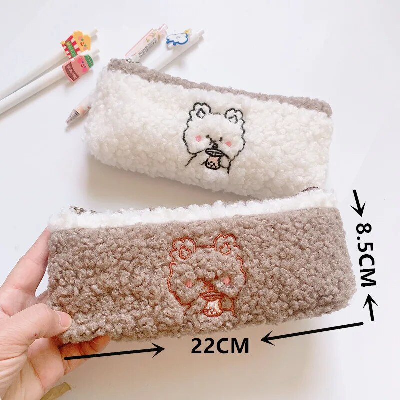 Koreja Kancelejas preces Plīša zīmuļu futrālis Kvalitatīvi skolas piederumi Skolas Penāļi Jauki zīmuļu kastīte Pencils Pencil Bag