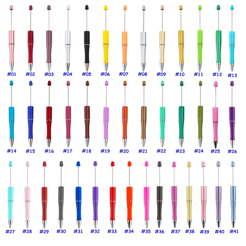 5gab. Melnas tintes plastmasas lodīšu pildspalvas lodīšu pildspalvas DIY rotaslietas krelles Personalizētas dāvanas Skolas biroja rakstīšanas paraksta pildspalva