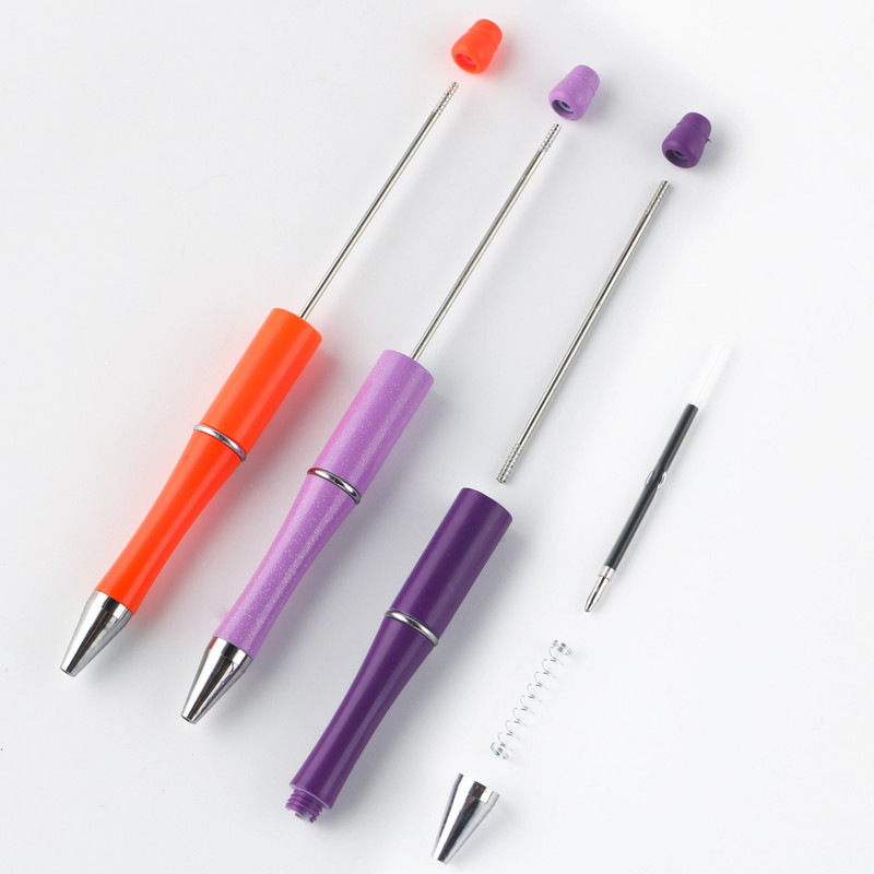 5gab. Melnas tintes plastmasas lodīšu pildspalvas lodīšu pildspalvas DIY rotaslietas krelles Personalizētas dāvanas Skolas biroja rakstīšanas paraksta pildspalva