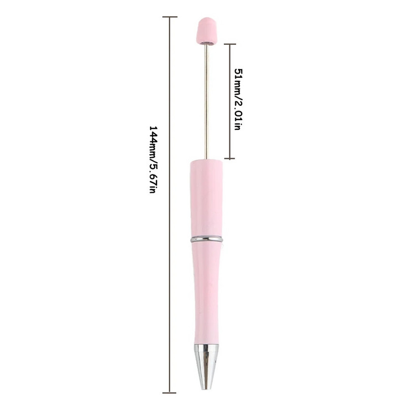 5gab. Melnas tintes plastmasas lodīšu pildspalvas lodīšu pildspalvas DIY rotaslietas krelles Personalizētas dāvanas Skolas biroja rakstīšanas paraksta pildspalva