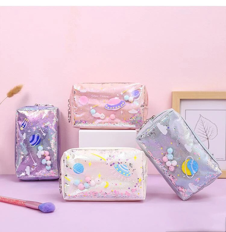 Star Pencil Case Glitter Μεγάλης χωρητικότητας Pencilcase Pencil Case Μακιγιάζ Προμήθειες Pencil Bag School Box Pencil Pouch Χαρτικά