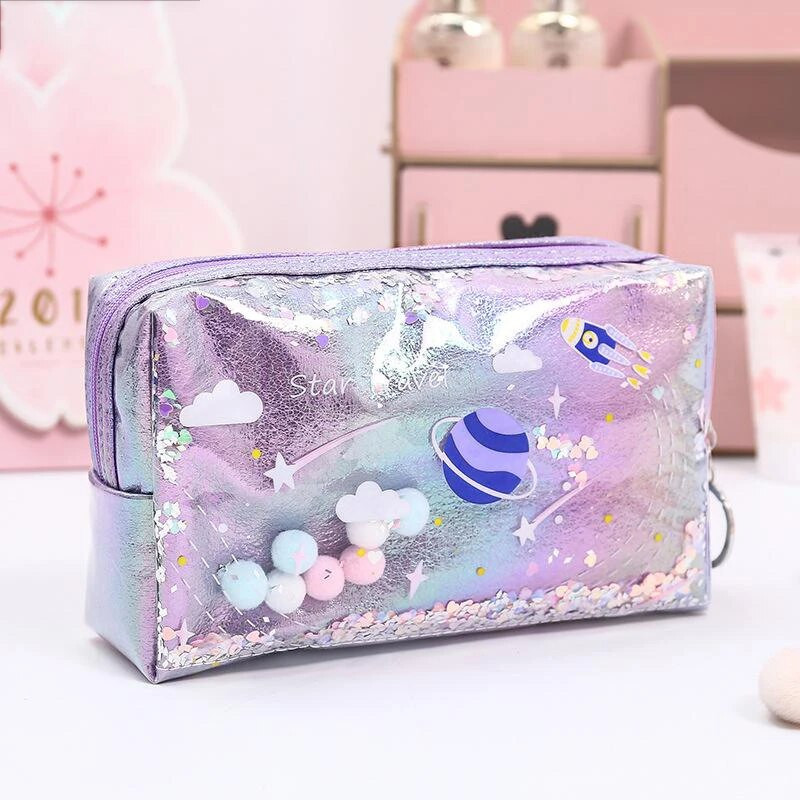 Star Pencil Case Glitter Μεγάλης χωρητικότητας Pencilcase Pencil Case Μακιγιάζ Προμήθειες Pencil Bag School Box Pencil Pouch Χαρτικά