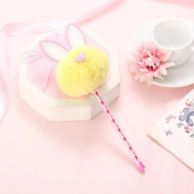 1 gab Cute plīša truša gēla pildspalva skolas piederumi studentu rakstīšanai parakstīšanas pildspalva kancelejas piederumi, melna tinte 0,5 mm