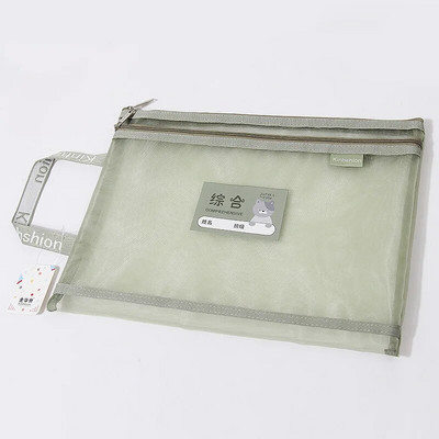 34*24cm geantă tutorială din plasă de nailon cu două straturi, reticulă portabilă de mână, pentru studenți, profesori, școală, accesorii de birou