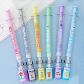 6 gab. Vakcīnas formas gēla pildspalvas Adata šļirce Gēla pildspalva paraksta pildspalvas 0,5 mm melnas tintes lodīšu pildspalva, neitrāla pildspalva, stacionāra