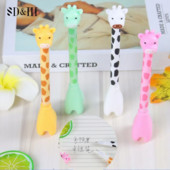1 бр. Сладка анимационна гел химикалка 0,5 mm перо Kawaii Lion Giraffe Черна писалка за подписване за момичета Подаръци писалка с мастило Училищни канцеларски материали