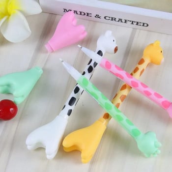 1 бр. Сладка анимационна гел химикалка 0,5 mm перо Kawaii Lion Giraffe Черна писалка за подписване за момичета Подаръци писалка с мастило Училищни канцеларски материали