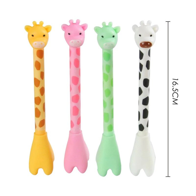 1 buc. stilou cu gel de desene animate drăguț 0,5 mm stilou Kawaii leu girafă negru pentru semnătură pentru fete, cadouri, stilou cu cerneală, rechizite de papetărie școlară