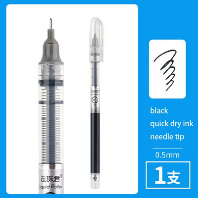 1 gab. Šķidrās tintes rullīšu gēla pildspalva melna zila sarkana zaļa purpursarkana tinte ātri nožūst adatas uzgalis ar 0,5 mm krāsainu gēla pildspalvu