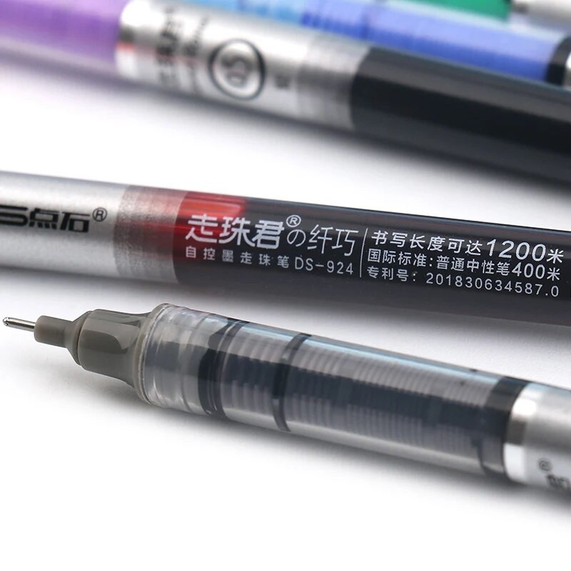 1 gab. Šķidrās tintes rullīšu gēla pildspalva melna zila sarkana zaļa purpursarkana tinte ātri nožūst adatas uzgalis ar 0,5 mm krāsainu gēla pildspalvu