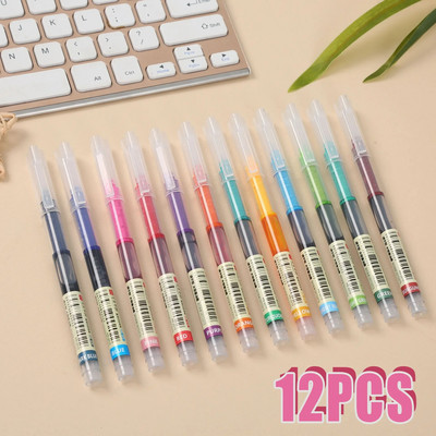 12 tk/komplekti värvilised geelpliiatsid markerid kuulotsaga esiletõstja joonistamine kirjatarbed kooli kirjutustarbed 0,5 mm Kawaii armas