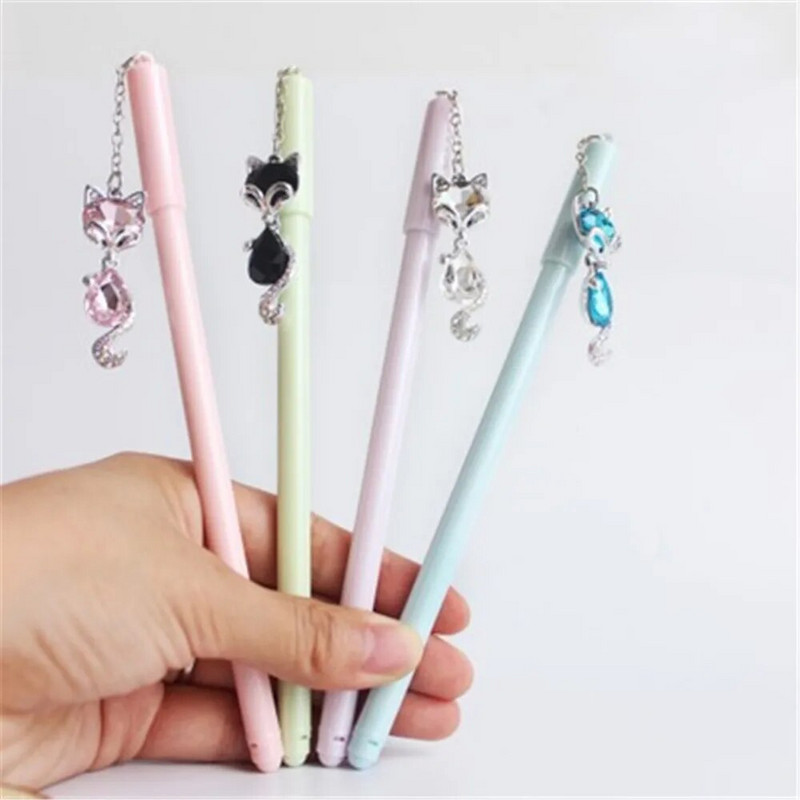 Γελοιογραφία Fox Pendant Gel Στυλό Kawaii Stationery Παιδικά Δώρα 0,5 χιλιοστών Signature Στυλό Σχολικό Γραφείο Γραφής