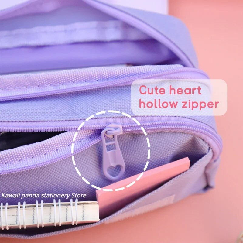 3D Kawaii zīmuļu futrālis Donut 3 slāņu pildspalvas maisiņš Cute Bear Ūdensizturīgs Ādas Estētiskais organizators Skolas piederumi Kancelejas piederumi