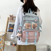 Rucsac Kawaii pentru femei, geantă de școală impermeabilă, pentru adolescentă, studentă, rucsac pentru laptop, drăguț, pentru femei, de călătorie, mochila