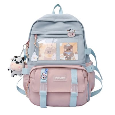 Rucsac Kawaii pentru femei, geantă de școală impermeabilă, pentru adolescentă, studentă, rucsac pentru laptop, drăguț, pentru femei, de călătorie, mochila