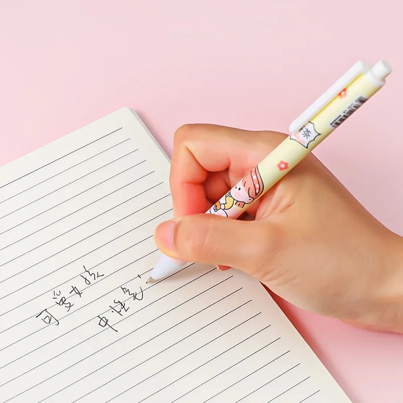Zoecor 6Pc/Lot Kawaii gēla pildspalvu komplekts Cute lodīšu pildspalvas ручки 0,5mm melna tinte karikatūra skolas studentu kancelejas piederumi Caneta