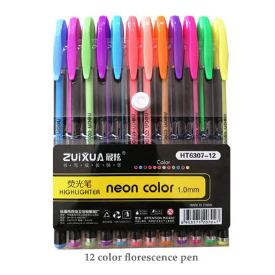 Színek Csillogó Vázlat Rajz Színes tolljelzők Gél toll készlet Utántöltő Rúd Rollerball Pasztell Neon Marker Irodai iskolai írószerek