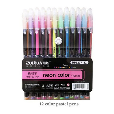 Színek Csillogó Vázlat Rajz Színes tolljelzők Gél toll készlet Utántöltő Rúd Rollerball Pasztell Neon Marker Irodai iskolai írószerek