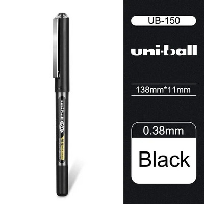 Uni UB-150 veekindel helmeste pliiats, sirget tüüpi signatuurpliiats, 0,5 mm Uni-Ball silmageeli geelpliiats