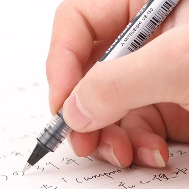 Uni UB-150 veekindel helmeste pliiats, sirget tüüpi signatuurpliiats, 0,5 mm Uni-Ball silmageeli geelpliiats