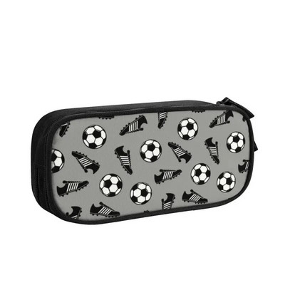 Μολυβοθήκη Kawaii Soccer Ball Flames για κορίτσια αγόρια Μεγάλη αποθήκευση ποδοσφαίρου Flaming Pencil Τσάντα Σχολικά είδη