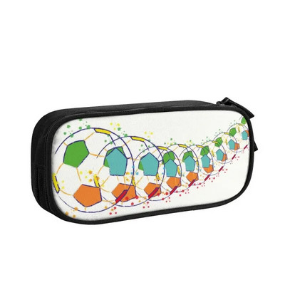 Μολυβοθήκη Kawaii Soccer Ball Flames για κορίτσια αγόρια Μεγάλη αποθήκευση ποδοσφαίρου Flaming Pencil Τσάντα Σχολικά είδη