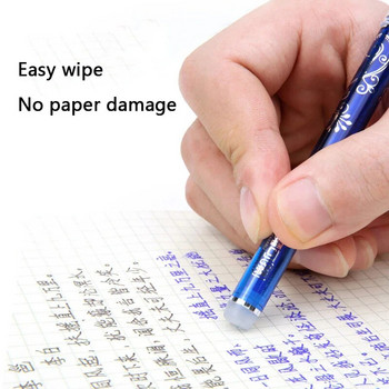 100Pcs Erasable Pens Gel Pens 0,5mm Blue/Black Ink Σετ Ανταλλακτικό Στυλό για σχολικά είδη Στυλό γραφικής ύλης για φοιτητικές εξετάσεις