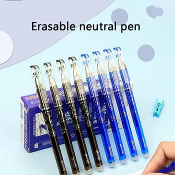 100Pcs Erasable Pens Gel Pens 0,5mm Blue/Black Ink Σετ Ανταλλακτικό Στυλό για σχολικά είδη Στυλό γραφικής ύλης για φοιτητικές εξετάσεις