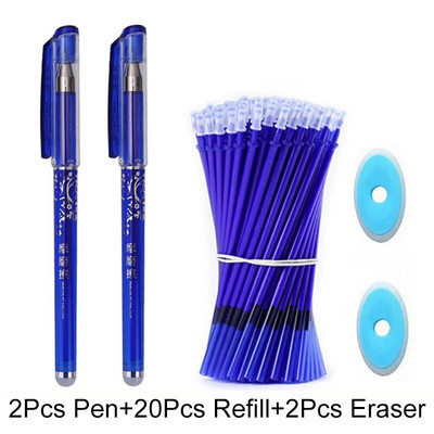100 vnt. nutrinami rašikliai, gelio rašikliai 0,5 mm mėlynos/juodos spalvos rašalo papildymo rinkinys mokyklinėms reikmenims Studentų rašymo egzaminų raštinės reikmenys