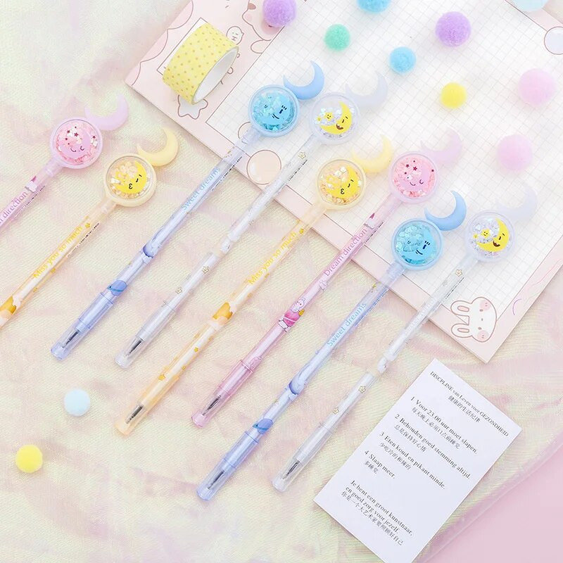 Ellen Brook 1 PCS Creative INS Moon Biuro reikmenys Kanceliarinės prekės Mieli Kawaii Sweet Lovely geliniai rašikliai