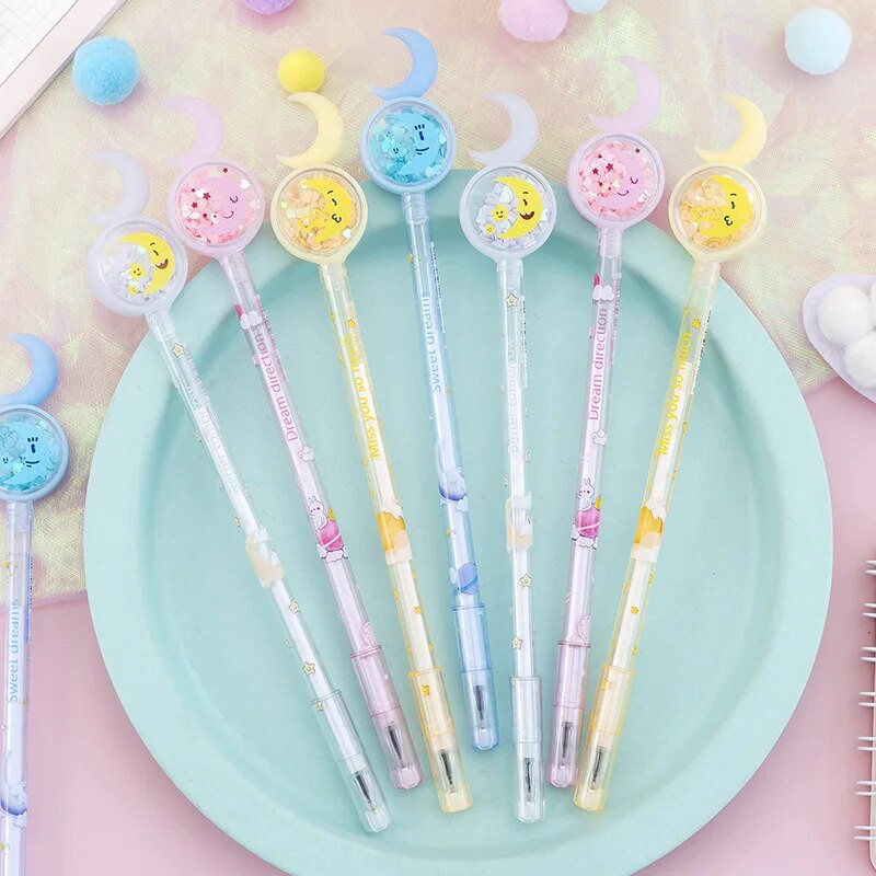 Ellen Brook 1 PCS Creative INS Moon Biuro reikmenys Kanceliarinės prekės Mieli Kawaii Sweet Lovely geliniai rašikliai