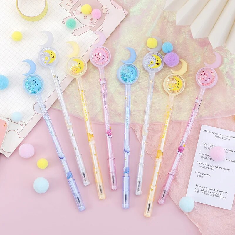 Ellen Brook 1 PCS Creative INS Moon Biuro reikmenys Kanceliarinės prekės Mieli Kawaii Sweet Lovely geliniai rašikliai