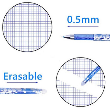 Haile 10-30pcs Cute Erasable Gel στυλό στυλό Ράβδος 0,5mm Ανταλλακτικά Μπλε/Μαύρο μελάνι που πλένεται Σχολικά είδη γραφής