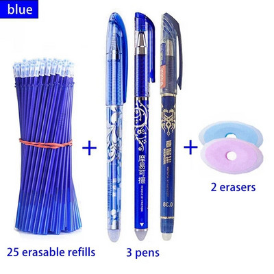 Haile 10-30 tk armsad kustutatavad geelpliiatsid pastapliiatsid 0,5 mm täidistega sinine/musta tindiga pestav käepide kooli kirjutustarbed