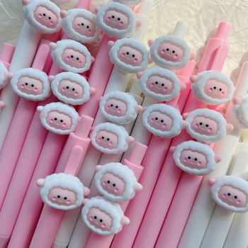 4 τμχ/Σετ Kawaii Gel Pen Cute Cartoon sheep Quick Drying Black Ink Press Gel στυλό γραφής Στυλό γραφής Σχολικό προμήθειες γραφείου Χαρτικά