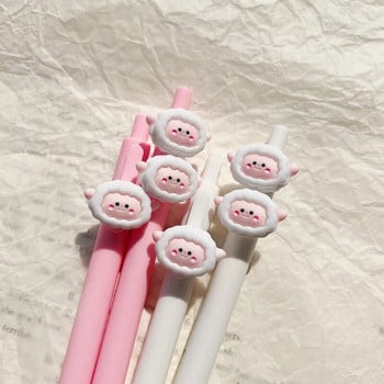 4 τμχ/Σετ Kawaii Gel Pen Cute Cartoon sheep Quick Drying Black Ink Press Gel στυλό γραφής Στυλό γραφής Σχολικό προμήθειες γραφείου Χαρτικά