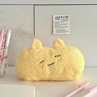 Χειμερινή βελούδινη μολυβοθήκη Fashion Kawaii Cartoon Animal Pencil Bag Τσάντα αποθήκευσης χαρτικών υψηλής χωρητικότητας Χαριτωμένος Organizer λευκώματος