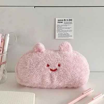 Χειμερινή βελούδινη μολυβοθήκη Fashion Kawaii Cartoon Animal Pencil Bag Τσάντα αποθήκευσης χαρτικών υψηλής χωρητικότητας Χαριτωμένος Organizer λευκώματος